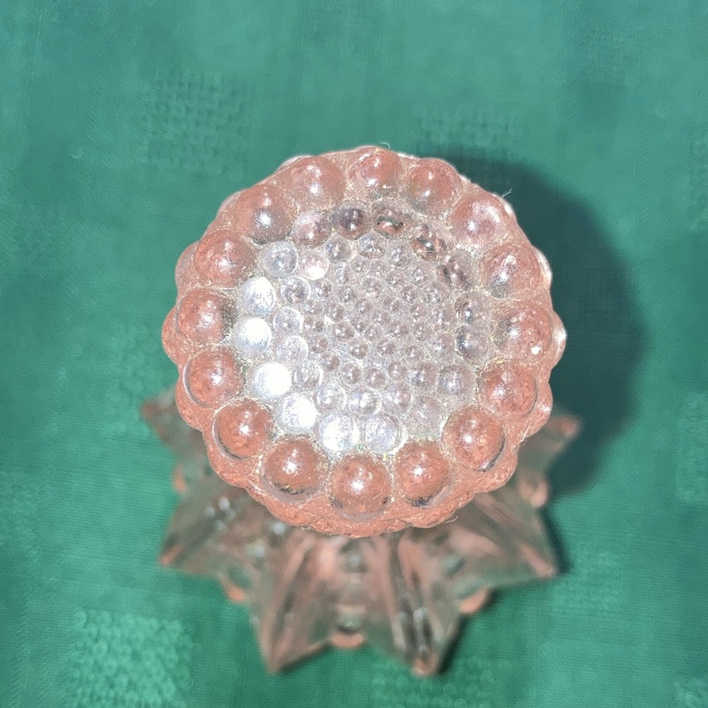 NWOT pink pressed glass perfume bottle, size in pics, perfect condition. $5 - Picture 6 of 8
